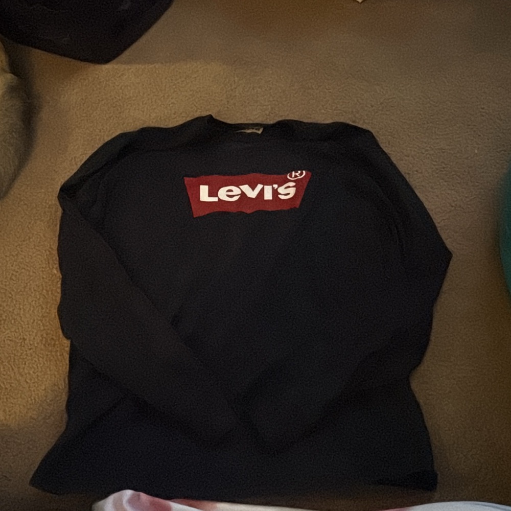 Levi's Navy Crewneck with Red Logo Patch